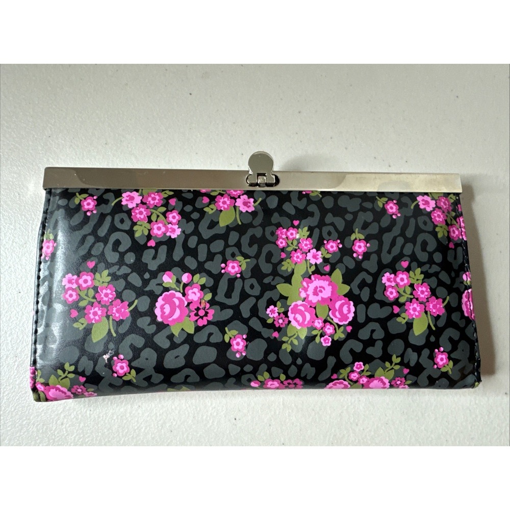 AMICA Black Pink‎ Abstract Pattern Clutch Wallet Handbag – Retro Style